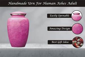 Adult Cremation Urns for Male/Female Funeral Urn for Human Ashes Decorative Urns for Ashes Large <b>Keepsake</b> <b>Box</b> (Pink) - Product Image 5