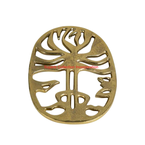 Dessous de plat en laiton fabriqué à la main avec support en métal décoratif de conception d'arbre de vie unique pour l'accessoire de décoration d'intérieur élégant prix d'usine - Product Image 1