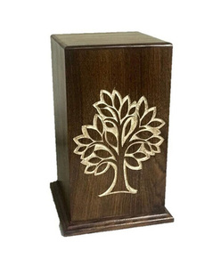 โกศไม้แกะสลักทำด้วยมือสำหรับผู้ชายและผู้หญิงโกศตกแต่งงานศพแบบทันสมัยสไตล์อเมริกัน - Product Image 3