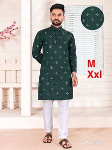 Nuevo 2025 hombres elegante algodón suave Kurta blanco bordado hilo trabajo dibujado a mano fiestas última boda tradicional Kurta - Product Image 3