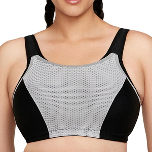 Sujetador deportivo de entrenamiento para mujer, cintura alta, calidad superior, gimnasio, Fitness, Yoga, ropa, Color gris y negro, Sujetador deportivo sin costuras de alto soporte - Product Image 5