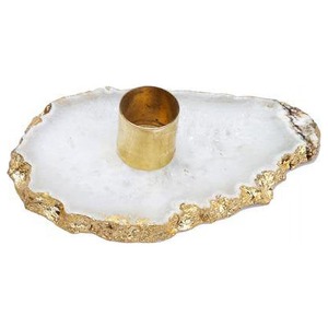 Support de bougie en agate polie fait à la main, écologique, style amour, avec verre transparent - Taille et logo personnalisables pour la décoration de la maison et les cadeaux - Product Image 4