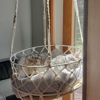 Cama para Gatos Estilo Boho Chic Moderna, Tejida a Mano con Macramé, Tapiz de Pared para Interiores, con Lindo Diseño Animal, Cómoda, Tamaño Pequeño, para Interiores