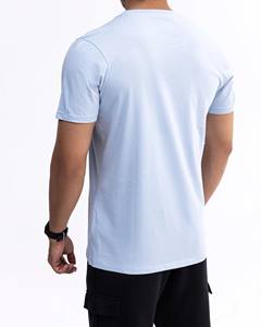 Haute qualité lourd 100% coton t-shirts surdimensionné grande taille hommes T-shirt personnalisé col rond manches courtes couleur claire - Product Image 2