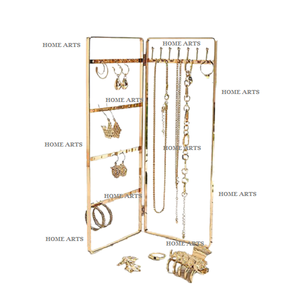 เครื่องประดับผู้หญิงดีไซน์โบราณมีขนาดและรูปร่างที่กำหนดเองเครื่องประดับโลหะชุบทองแบบยืนตามศิลปะที่บ้าน - Product Image 3