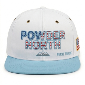 Casquette Snapback Premium Personnalisée à 6 Panneaux, Visière Plate Bleu Ciel, Toile Broderie 3D, Mode Sportive Unisexe, Marque Privée OEM ODM, Faible Coût - Product Image 1