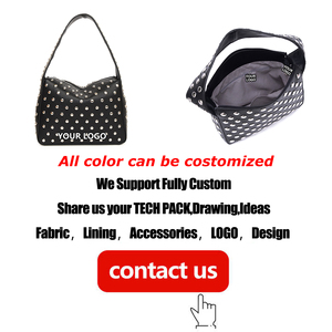 Sac à main Hobo de luxe en PU pour femmes avec clous à rivets Design fermeture à glissière sac à bandoulière 2025 mode - Product Image 6