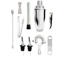 Juego de Coctelería de Acero Inoxidable Ecológico de Primera Calidad, 630g, Kit de Barman con Todos los Accesorios de Bar, 10 Piezas