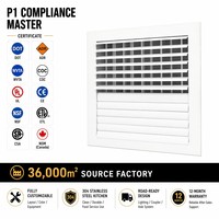 Grille de ventilation directionnelle murale réglable à double couche en alliage d'aluminium 2 voies pour CVC avec ventilation d'air