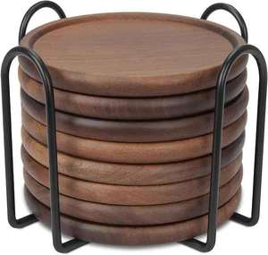 Premium Quality Handcrafted <b>Wooden</b> <b>Coasters</b> With Holder For Dining Table And Kitchen Decor At Wholesale Price from India - Product Image 1