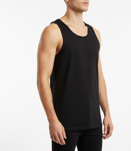 Chaleco de Algodón Negro Shadow Linewear para Hombre, Sin Mangas, Tejido Elástico con Circulación de Aire Suave, Desarrollado para la Comodidad en el Movimiento Diario - Product Image 3