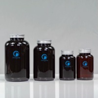Vente en gros d'usine : flacon de 175 cc pour capsules de suppléments vitaminiques en PET, avec bouchon en aluminium de 45 mm, conteneur en plastique aspect verre