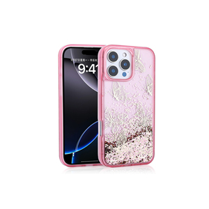 Étui en silicone transparent antichoc avec imprimé papillon à paillettes liquides de luxe pour iPhone 16 Pro Max NXXA Glis A53 7Plus - Product Image 2