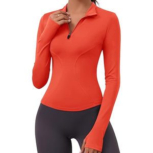 Veste de yoga pour fille veste d'entraînement de yoga à manches longues avec fermeture éclair pour femmes vestes de yoga respirantes à séchage rapide - Product Image 4