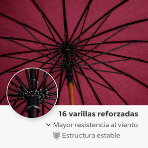 Parapluie automatique XXL classique pour hommes et femmes, long, coupe-vent, imperméable, avec poignée élégante et courbée - Product Image 3