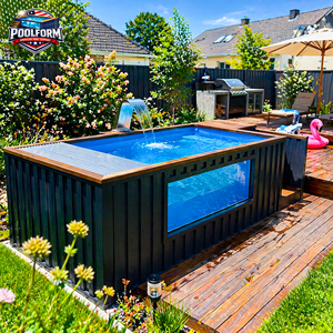 สระว่ายน้ำไฟเบอร์กลาสสำหรับครอบครัวในสวนหลังบ้าน  สีตามสั่งสำหรับเด็ก รับประกันสิบปี ติดตั้งง่าย สระว่ายน้ำกลางแจ้ง หนา 8 มม. - Product Image 6