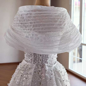 Jancember 261033 Vestido de Novia Sirena Brillante con Cuello Barco, Perlas y Cola Desmontable - Product Image 6