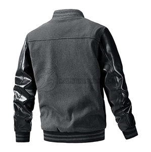 Customized <b>Vintage</b> Casual Letter Print Design Full Sleeve Wool Fabric Stand Baseball <b>Jacket</b> Winter New Air <b>Varsity</b> <b>Jacket</b> OEM - Product Image 6