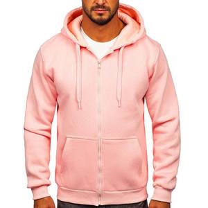 Sweat à capuche thermique rose relax fit de haute qualité avec fermeture éclair complète - Product Image 1