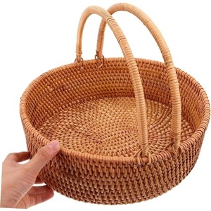 Panier de rangement rond en rotin naturel - Écologique, moderne et multi-usages - Product Image 3