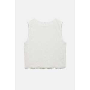 Blusa Casual sin Mangas con Encaje Bordado, Cuello Redondo, Parches Florales, Logotipo Frontal, Malla de Viscosa, Ajuste Regular, Elegante y Holgada para Fiesta - Product Image 6