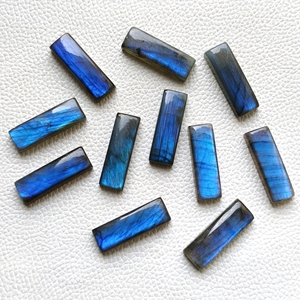 Labradorite bleue feu, forme rectangulaire à dos plat, taille cabochon de 5x10 à 15x40 mm, lot de pierres précieuses non montées, utilisées pour elle - Product Image 1