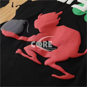 เสื้อยืดพิมพ์ลายพัฟผ้าฝ้าย100% สำหรับผู้ชายเสื้อยืดลำลองกลางแจ้งระบายอากาศบริการ OEM - Product Image 5