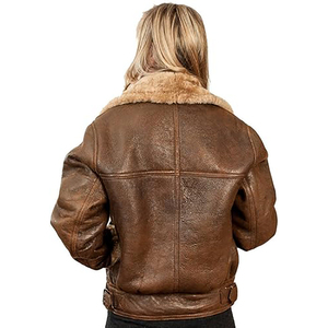 Veste en cuir synthétique pour femme, veste de moto en fausse fourrure, veste courte en cuir véritable pour femme, veste d'hiver en cuir véritable - Product Image 5