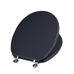 Asiento de Inodoro Gris Antracita con Bisagras Metálicas, Tamaño Universal para Aplicaciones en Baños - Product Image 1