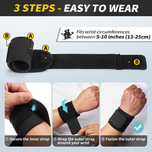 Muñequeras elásticas transpirables para gimnasio Opciones impresas o bordadas personalizadas para entrenamiento de fuerza y levantamiento de pesas - Product Image 5