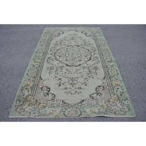 พรมตุรกีโบราณพื้นที่ขนาดใหญ่5.1 x 8.4ft คลาสสิกการออกแบบสีเบจเย็บปะติดปะต่อกันน้ำยางขนสัตว์แฮนด์เมดสำหรับตกแต่งห้องโถงห้อง - Product Image 1