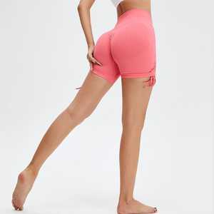 Shorts Deportivos de Mujer de Cintura Alta, Sin Costuras, Transpirables, Estilo Vintage, para Gimnasio, Fitness, Yoga, Correr - Product Image 2