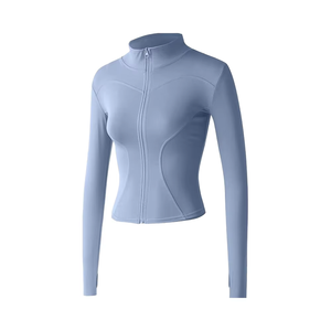 Women's Zip Long Sleeve Yoga Jacket Plus Size Sports Top Breathable Quick Dry Eco-Friendly Running Coat Gym Fitness Workout Wear - Product Image 1