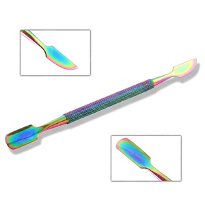 Removedor de cutículas de doble punta, color azul, acero inoxidable, para eliminar la piel muerta de los dedos, varillas para manicura, empujador de cutículas de uñas, 1 unidad - Product Image 5