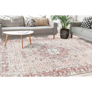 Tapis turc bohème imprimé, motif chenille gris Oushak, paillasson de chambre, tapis en velours de luxe - Product Image 1