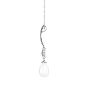 Pendentif CLARA en argent sterling 925 avec chaîne, plaqué rhodium, forme goutte d'eau, pour collier en zircone suisse pour femmes et filles - Product Image 3