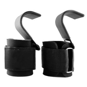 Les crochets d'haltérophilie de sécurité de forme physique réduisent la tension de doigt et de main en redistribuant la charge améliorent le confort de levage - Product Image 1