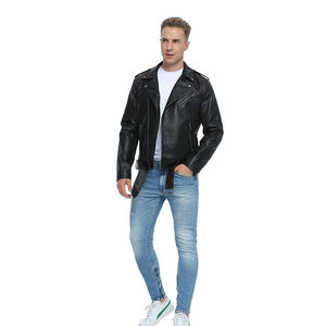 Men's Leather <b>Jacket</b> for <b>Biker</b> Distressed Genuine Leather <b>Jacket</b> Lambskin Top Quality Material Parka <b>Jacket</b> Men - Product Image 2