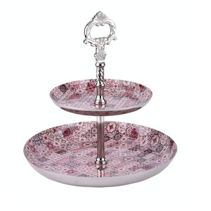 Navidad boda fiesta celebración redondeado pastel plato soporte brillante acabado decorativo Metal pastel soporte - Product Image 2