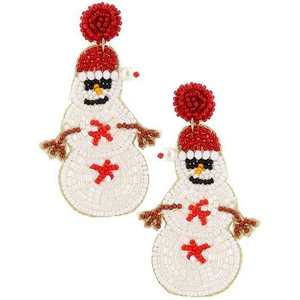 Cuentas de semillas de varios colores Pendientes de gota de Navidad Diseño único Cuentas de semillas Pendientes de Navidad Pendientes de vacaciones con cuentas patrones - Product Image 6