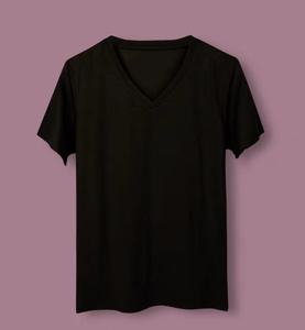 Camisetas lavables de tela de poliéster de algodón transpirable de secado rápido hechas a medida de alta calidad para mujer, cuello en V profundo para el verano - Product Image 2