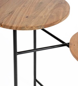 Round Shape Joined Metal <b>Table</b> With Wood Top <b>Tables</b> Accent Side <b>Table</b> <b>for</b> Living Room and Home Furniture High Quality - Product Image 4