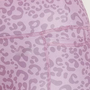 Women's High Waist Active Tights Lilac Ankle-Length Animal Print Yoga <b>Leggings</b> <b>with</b> Side <b>Pockets</b> Wholesale Activewear - Product Image 4