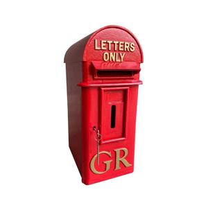 Buzón de correos rojo GR, buzón grande de pie, antioxidante, artículos de decoración del hogar para exteriores, buzón de letras artesanales de Metal fundido a la venta - Product Image 1