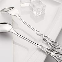 Cubertería de Acero Inoxidable Estilo Lujo Corte Real con Mango Hueco, Cuchillo para Carne, Tenedor y Cuchara, Plateado con Pulido Espejo