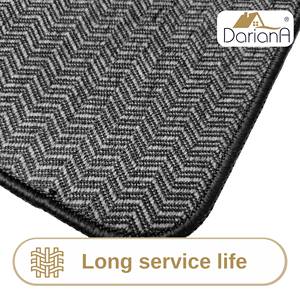 Alfombra DarianA Twist gris geométrica moderna de 45x75 cm, antideslizante, lavable a máquina, de poliéster, con base de espuma de goma, de perfil bajo - Product Image 4