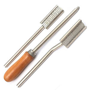 Raspas flotantes dentales para caballos, mango de madera, juego de instrumentos dentales equinos profesionales con escobillas flotantes rectas y curvas - Product Image 1