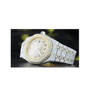 Qualité supérieure VVS Clarity Arabic Number Moissanite Diamond Luxury Watch pour hommes du fournisseur indien - Product Image 1