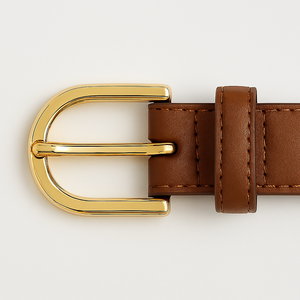 Classique en cuir véritable femmes ceinture or boucle ardillon | Vêtements décontractés | OEM disponible - Product Image 2