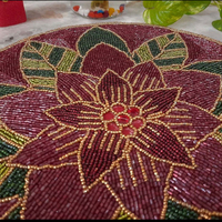 Napperons perlés faits à la main pour la décoration de Table